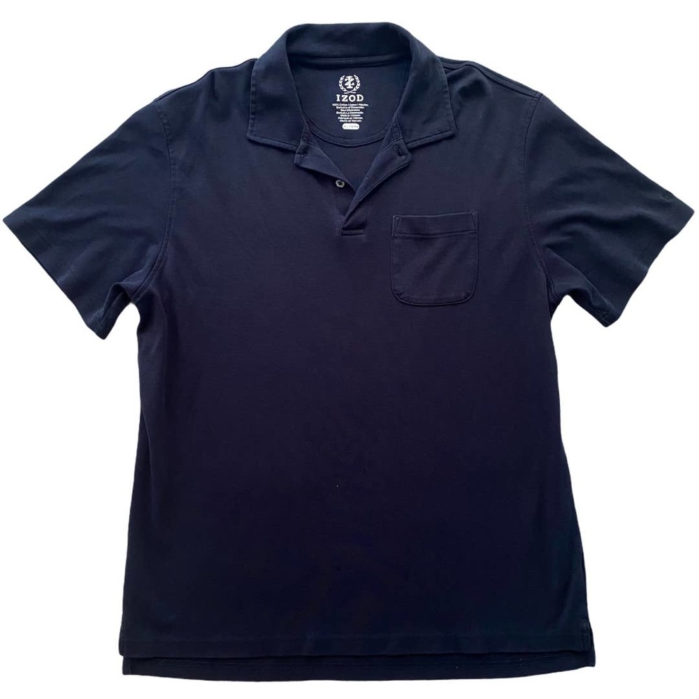 Izod Men's XL Soft Knit Polo Navy Blue
